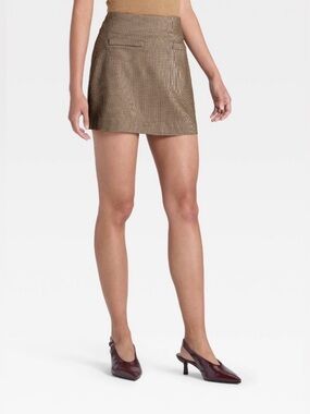 a new day Brown Checked Mini Skirt